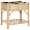 Huerto Urbano de Madera 78,5x58x81 cm Mesa de Cultivo con 6 Compartimentos y Estante Inferior para Plantas Flor... - Ogal.Es