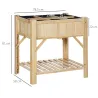 Huerto Urbano de Madera 78,5x58x81 cm Mesa de Cultivo con 6 Compartimentos y Estante Inferior para Plantas Flor... - Ogal.Es