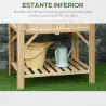 Huerto Urbano de Madera 78,5x58x81 cm Mesa de Cultivo con 6 Compartimentos y Estante Inferior para Plantas Flor... - Ogal.Es