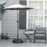 Base de Sombrilla Rellenable de Agua 30 kg Soporte de Parasol Redondo Apto para Postes de 38mm 48 mm Metal y Plá... - Ogal.Es