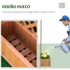 Jardinera con Enrejado de Madera Maciza Arriate Macetero con Soporte para Trepadora Cultivos Plantas Flores para... - Ogal.Es
