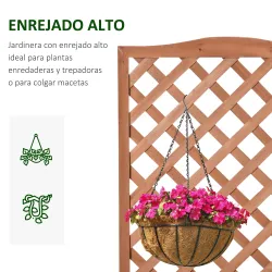 Jardinera con Enrejado de Madera Maciza Arriate Macetero con Soporte para Trepadora Cultivos Plantas Flores para... - Ogal.Es