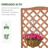 Jardinera con Enrejado de Madera Maciza Arriate Macetero con Soporte para Trepadora Cultivos Plantas Flores para... - Ogal.Es