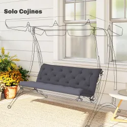 Cojín para Banco de Jardín con Respaldo, 150x98x8 cm, Colchón de Banco de 3 Plazas para Interior y Exterior con ... - Ogal.Es
