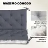 Cojín para Banco de Jardín con Respaldo, 150x98x8 cm, Colchón de Banco de 3 Plazas para Interior y Exterior con ... - Ogal.Es