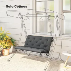 Cojín para Banco de Jardín con Respaldo, 100x98x8 cm, Colchón de Banco de 2 Plazas para Interior y Exterior con ... - Ogal.Es