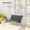 Cojín para Banco de Jardín con Respaldo, 100x98x8 cm, Colchón de Banco de 2 Plazas para Interior y Exterior con ... - Ogal.Es