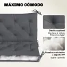 Cojín para Banco de Jardín con Respaldo, 100x98x8 cm, Colchón de Banco de 2 Plazas para Interior y Exterior con ... - Ogal.Es