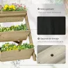 Jardinera de Escalera de 3 Niveles Maceteros de Madera Jardinera Vertical con Tela no Tejida y Orificios de Dren... - Ogal.Es