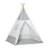 Tienda de Campaña para Niños de +3 Años Tipi Infantil de Madera Portátil con Ventana Colchoneta y Bolsa de Trans... - Ogal.Es