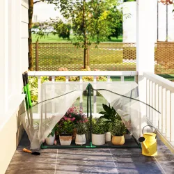 Invernadero de Terraza 100x70x60 cm Vivero Casero Pequeño de Jardín con Cremallera para Cultivos Plantas Flores ... - Ogal.Es