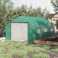 Invernadero de Exterior 3,5x3x2 m Invernadero de Túnel con Ventanas Cubierta de PE 140 g/m² Anti-UV y Puerta Enr... - Ogal.Es