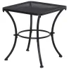 Mesa Auxiliar Cuadrada Mesa de Jardín Exterior con Estructura de Metal para Patio Terraza Balcón 45x45x50 cm Negro - Ogal.Es