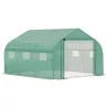 Invernadero de Exterior 3,5x3x2 m Invernadero de Túnel con Ventanas Cubierta de PE 140 g/m² Anti-UV y Puerta Enr... - Ogal.Es