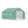 Invernadero de Exterior 3,5x3x2 m Invernadero de Túnel con Ventanas Cubierta de PE 140 g/m² Anti-UV y Puerta Enr... - Ogal.Es