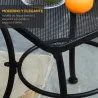 Mesa Auxiliar Cuadrada Mesa de Jardín Exterior con Estructura de Metal para Patio Terraza Balcón 45x45x50 cm Negro - Ogal.Es