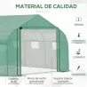 Invernadero de Exterior 3,5x3x2 m Invernadero de Túnel con Ventanas Cubierta de PE 140 g/m² Anti-UV y Puerta Enr... - Ogal.Es