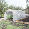 Invernadero de Túnel Invernadero de Jardín 4x3x2 m con Puerta y 8 Ventanas Enrollables para Cultivos Plantas Blanco - Ogal.Es