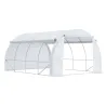 Invernadero de Túnel Invernadero de Jardín 4x3x2 m con Puerta y 8 Ventanas Enrollables para Cultivos Plantas Blanco - Ogal.Es