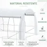 Invernadero de Túnel Invernadero de Jardín 4x3x2 m con Puerta y 8 Ventanas Enrollables para Cultivos Plantas Blanco - Ogal.Es