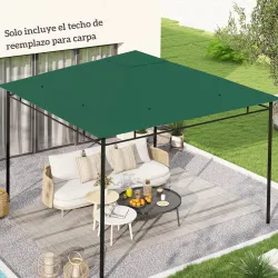 Techo de Repuesto para Cenador, 3x3 m, Cubierta de Repuesto con 8 Orificios de Drenaje, Ventilación y Protección... - Ogal.Es