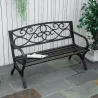 Banco de Jardín de 2 Plazas con Respaldo y Reposabrazos Estilo Vintage Exterior Carga 240 kg Hierro Fundido Acer... - Ogal.Es