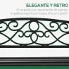 Banco de Jardín de 2 Plazas con Respaldo y Reposabrazos Estilo Vintage Exterior Carga 240 kg Hierro Fundido Acer... - Ogal.Es