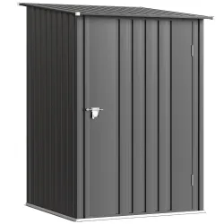 Caseta de Jardín Metálica 0,92 m² 100x103x160cm con 1 Puerta y Cerradura para Almacenamiento de Herramientas Gri... - Ogal.Es