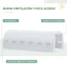 Invernadero de Exterior 6x3x2 m Invernadero de Túnel con Puerta y 12 Ventanas de Malla Enrollables Invernadero d... - Ogal.Es