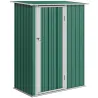Cobertizo Exterior de Metálico con Puerta Cerradura y Orificios de Drenaje para Almacenamiento de Herramientas - Ogal.Es