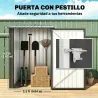 Caseta de Jardín Metálica 0,92 m² 100x103x160cm con 1 Puerta y Cerradura para Almacenamiento de Herramientas Gri... - Ogal.Es