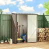 Caseta de Jardín Metálica 1,34 m² 161,5x94,5x196 cm con 1 Puerta y Cerradura para Almacenamiento de Herramientas... - Ogal.Es