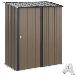 Caseta de Jardín Metálica 1,34 m² 161,5x94,5x196 cm con 1 Puerta y Cerradura para Almacenamiento de Herramientas... - Ogal.Es