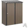 Caseta de Jardín Metálica 1,34 m² 161,5x94,5x196 cm con 1 Puerta y Cerradura para Almacenamiento de Herramientas... - Ogal.Es