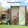 Caseta de Jardín Metálica 1,34 m² 161,5x94,5x196 cm con 1 Puerta y Cerradura para Almacenamiento de Herramientas... - Ogal.Es