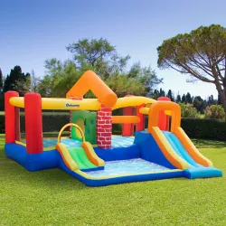 Castillo Hinchable con 2 Toboganes 2 Camas de Salto y Piscina para Niños +3 Años Incluye Inflador y Bolsa de Tra... - Ogal.Es