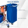 Carro de Limpieza con Bolsa de Basura Carro de Servicio con Doble Cubo de 18 Litros Escurridor de Prensa 2 Cubet... - Ogal.Es