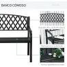 Banco de Jardín de 2 Plazas con Respaldo Decorativo y Reposabrazos para Terraza Balcón Patio Exterior Carga 240 ... - Ogal.Es