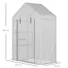 Invernadero de Exterior Invernadero Pequeño con 2 Estantes Puerta Enrollable con Cremallera Marco de Acero y Cub... - Ogal.Es