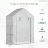 Invernadero de Exterior Invernadero Pequeño con 2 Estantes Puerta Enrollable con Cremallera Marco de Acero y Cub... - Ogal.Es