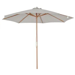 Sombrilla Terraza Exterior Ø300 cm Sombrilla de Jardín con Sistema de Polea Techo Ventilado y Poste Desmontable ... - Ogal.Es