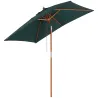 Sombrilla Terraza Exterior 200x150 cm Sombrilla de Jardín Rectangular con Ángulo Ajustable Mástil de Madera y Ma... - Ogal.Es