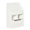 Estantería Infantil de Madera con 3 Compartimentos 2 Cubos y Cajón Móvil con 4 Ruedas 60x29,9x90 cm Blanco - Ogal.Es