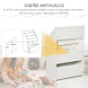 Estantería Infantil de Madera con 3 Compartimentos 2 Cubos y Cajón Móvil con 4 Ruedas 60x29,9x90 cm Blanco - Ogal.Es