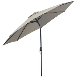 Sombrilla de Jardín Ø295x250 cm con Manivela Parasol Exterior con Mecanismo de Inclinación y Poste Desmontable d... - Ogal.Es