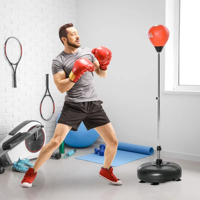 Saco de Boxeo de Pie con Altura Ajustable 133-151 cm Saco de Boxeo con Base Rellenable Guantes e Inflador Negro ... - Ogal.Es