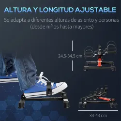 Mini Bicicleta Estática de Ejercicio Pedales Estáticos con Altura y Longitud Ajustables Pantalla LCD Máquina Ped... - Ogal.Es