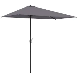 Sombrilla Rectangular 230x130x245 cm Parasol para Pared Media Sombrilla con Manivela Protección UV 30+ Impermeab... - Ogal.Es