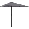 Sombrilla Rectangular 230x130x245 cm Parasol para Pared Media Sombrilla con Manivela Protección UV 30+ Impermeab... - Ogal.Es