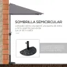 Sombrilla Rectangular 230x130x245 cm Parasol para Pared Media Sombrilla con Manivela Protección UV 30+ Impermeab... - Ogal.Es